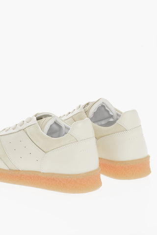 MM6 Leather Low Top Sneakers with Suede Trims