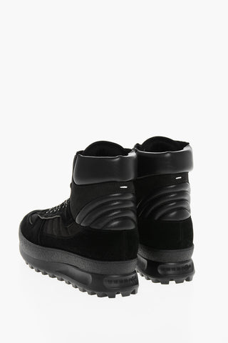 MM22 Hohe Leder-Sneaker Climber mit Wildleder-Details