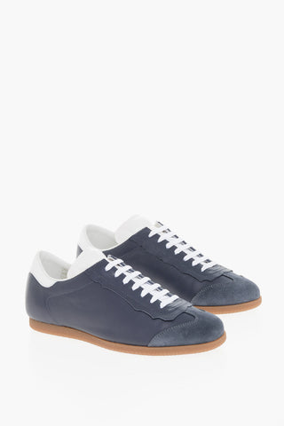 MM22 Niedrige Leder-Sneaker mit Wildleder-Details
