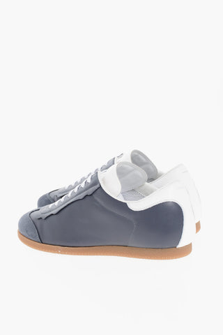 MM22 Niedrige Leder-Sneaker mit Wildleder-Details