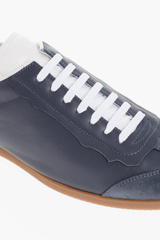 MM22 Niedrige Leder-Sneaker mit Wildleder-Details