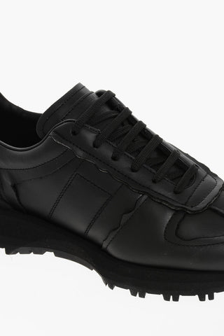 MM22 Solid Color Leather Low Top Sneakers