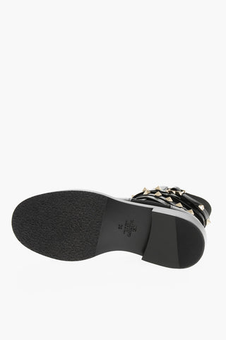 Leather ROCKSTUD Booties with Elastic Inserts