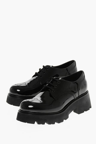Patent Leather TRIOMPHE Derby Shoes with Carrion Sole