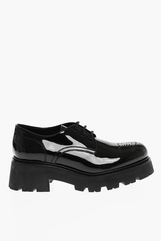 Patent Leather TRIOMPHE Derby Shoes with Carrion Sole