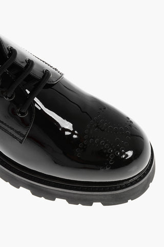 Patent Leather TRIOMPHE Derby Shoes with Carrion Sole