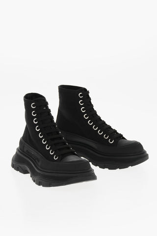 Canvas Lace-up Sneakers with Chunky Sole