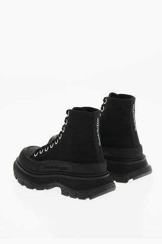 Canvas Lace-up Sneakers with Chunky Sole