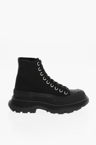 Canvas Lace-up Sneakers with Chunky Sole