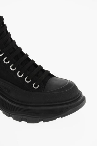 Canvas Lace-up Sneakers with Chunky Sole