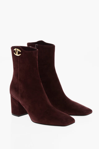 Stivaletti in Suede con Punta Squadrata 7cm