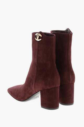 Stivaletti in Suede con Punta Squadrata 7cm