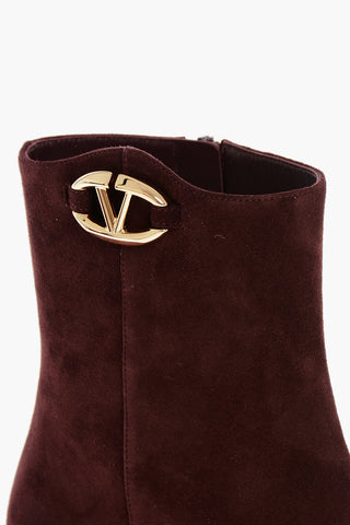 Stivaletti in Suede con Punta Squadrata 7cm