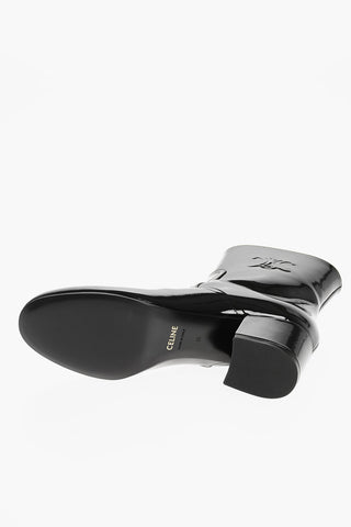 Patent Leather TRIOMPHE Booties with Embossed Logo 5cm