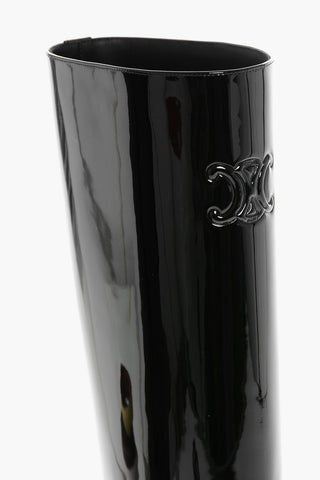 Patent Leather TRIOMPHE Boots with Embossed Logo 5cm