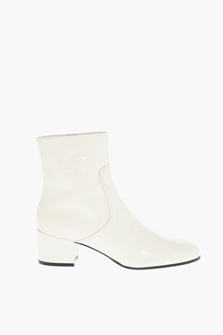 Stivaletti in Vernice TRIOMPHE con Logo Goffrato 5cm