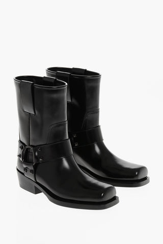 Leather ROCKSTUD Biker Booties 4cm