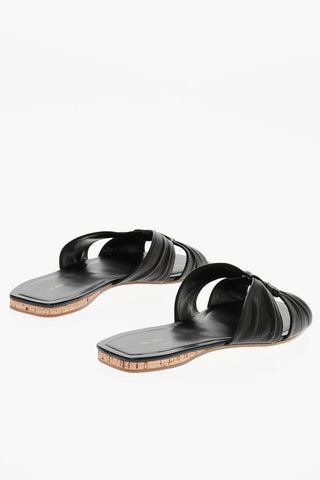 Leather Sliders KNOT with Braided Design