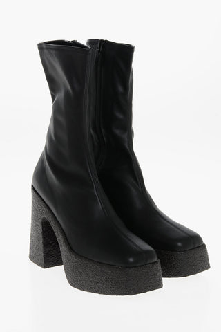 Eco-Leather Ankle Boots SKYLA with 12cm Platform Sole