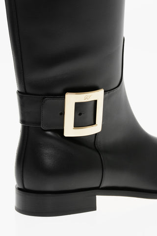 Under the Knee Biker Boots with Buckle