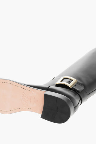 Under the Knee Biker Boots with Buckle