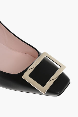 Leather BELLE Pumps with Front Buckle 7cm