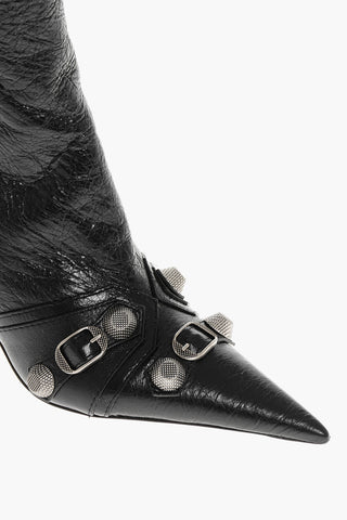 Stivali in Pelle Spazzolata CAGOLE con Borchie e Zip 10cm