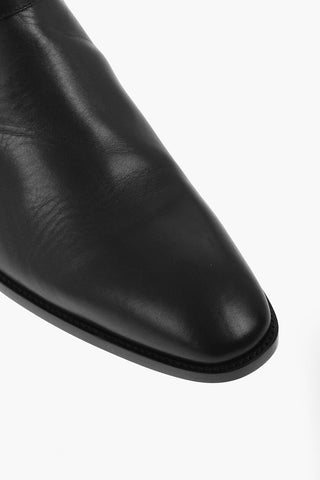 Leather Western Booties with Cuir Sole 4cm