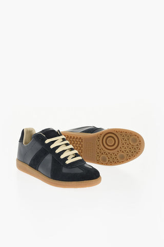 MM22 Leather Low Top Sneakers with Suede Trims