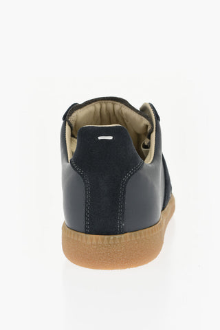 MM22 Leather Low Top Sneakers with Suede Trims