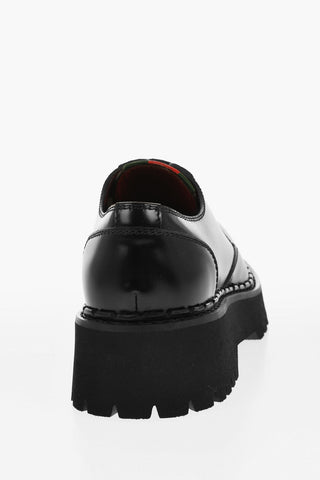 Brushed Leather Derby Shoes with Carrion Sole
