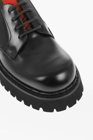 Brushed Leather Derby Shoes with Carrion Sole