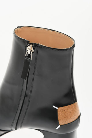 MM22 Stivaletti in Pelle Spazzolata con Punta Squadrata Tacco 5.5cm