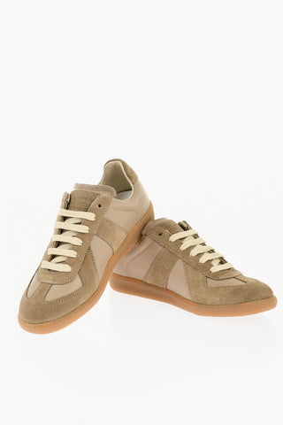 MM22 Leather Low Top Sneakers with Suede Trims