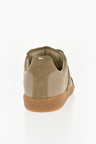 MM22 Leather Low Top Sneakers with Suede Trims