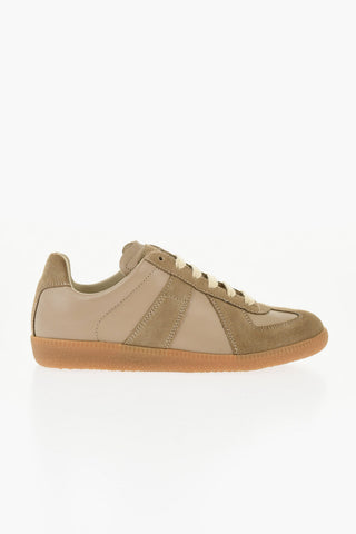 MM22 Leather Low Top Sneakers with Suede Trims