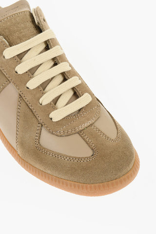 MM22 Leather Low Top Sneakers with Suede Trims