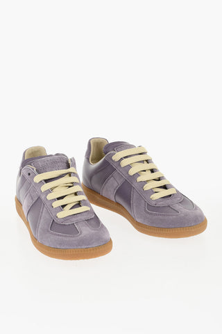 MM22 Leather Low Top Sneakers with Suede Trims