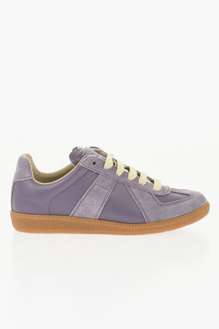 MM22 Leather Low Top Sneakers with Suede Trims