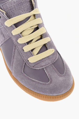 MM22 Leather Low Top Sneakers with Suede Trims