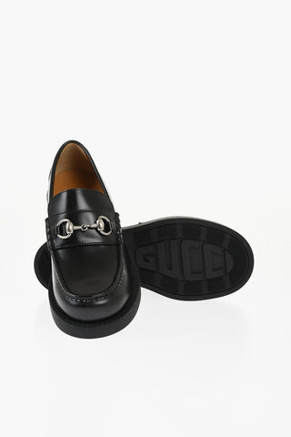 Leather Loafers with Rubber Sole and Front Morset