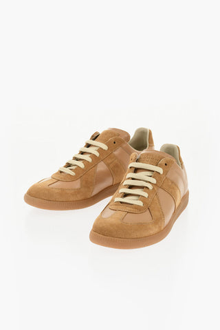 MM22 Leather Low Top Sneakers with Suede Trims