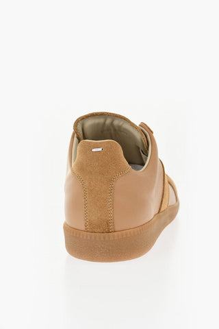 MM22 Leather Low Top Sneakers with Suede Trims