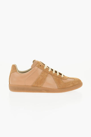 MM22 Leather Low Top Sneakers with Suede Trims