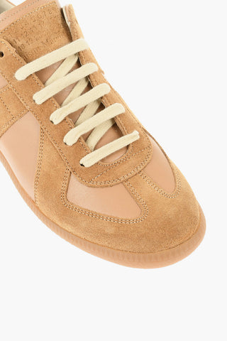 MM22 Leather Low Top Sneakers with Suede Trims