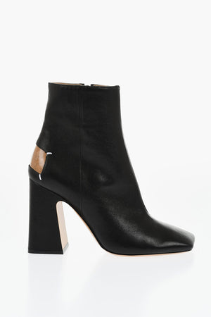MM22 Stivaletti in Pelle con Punta Squadrata Tacco 10.5cm