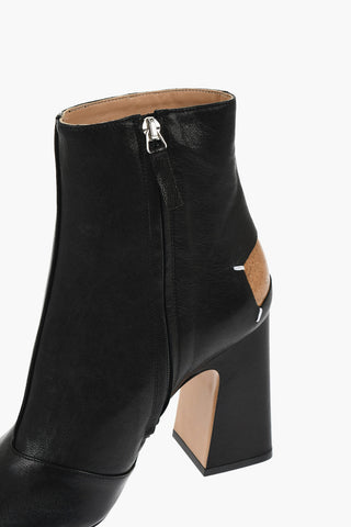 MM22 Stivaletti in Pelle con Punta Squadrata Tacco 10.5cm