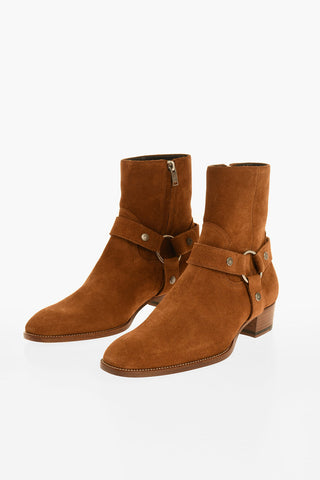 Suede Western Booties with Cuir Sole 4cm