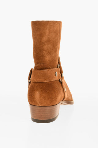 Suede Western Booties with Cuir Sole 4cm