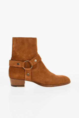 Suede Western Booties with Cuir Sole 4cm